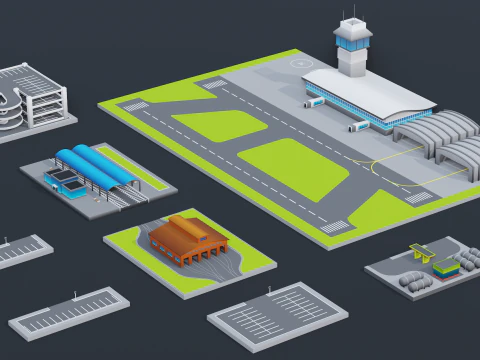 Low Poly Stylized City Pack 3D Model