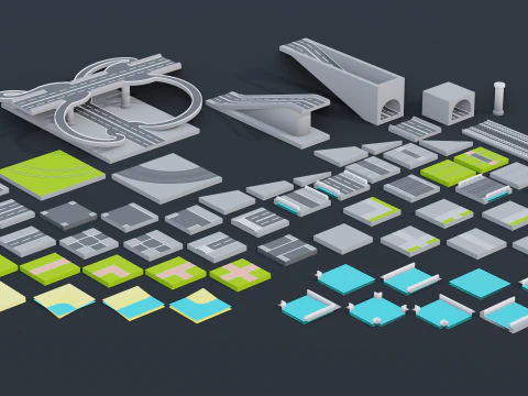 Low Poly Stylized City Pack 3D Model