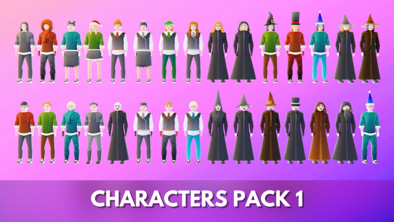 Casual Characters Pack 1 3D 模型 .c4d .max .obj .3ds .fbx .stl .blend 