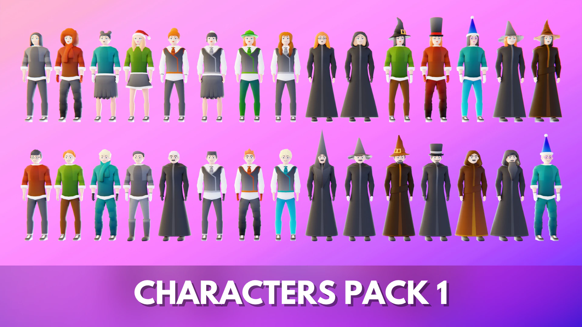 Casual Characters Pack 1 3D Model .c4d .max .obj .3ds .fbx .stl .blend 