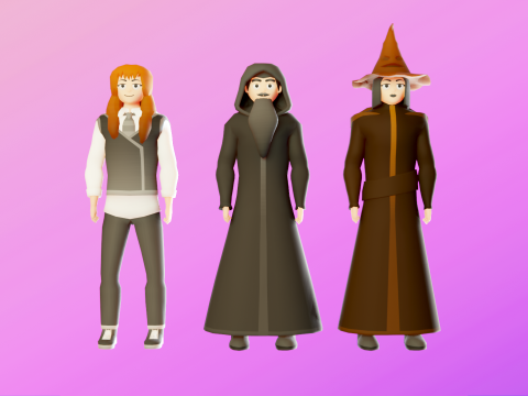Low Poly Stylized Characters Pack 1 3D मॉडल