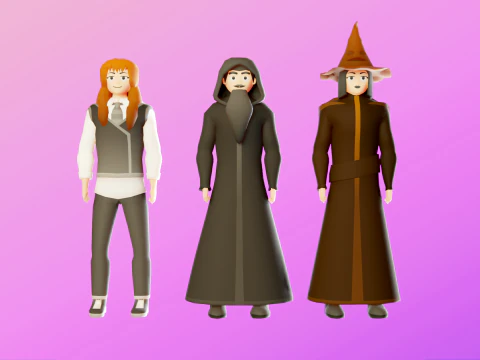 Casual Characters Pack 1 3D Model