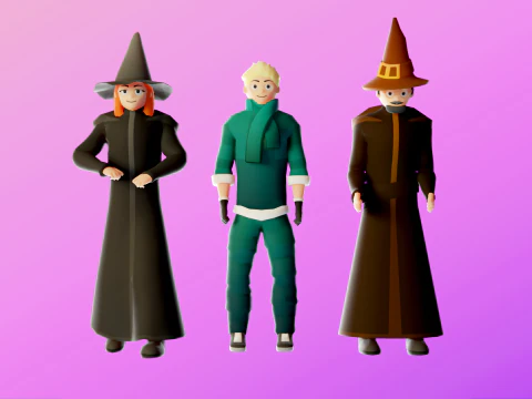 Casual Characters Pack 1 3D Model