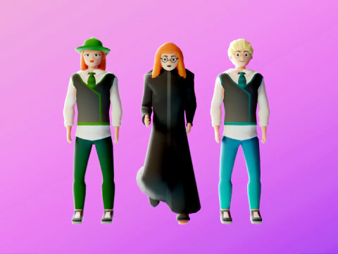 Casual Characters Pack 1 3D Model