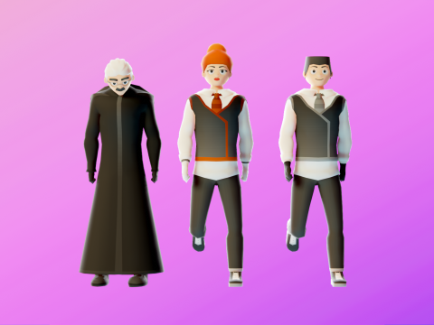 Low Poly Stylized Characters Pack 1 3D मॉडल