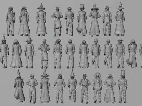 Casual Characters Pack 1 3D Model