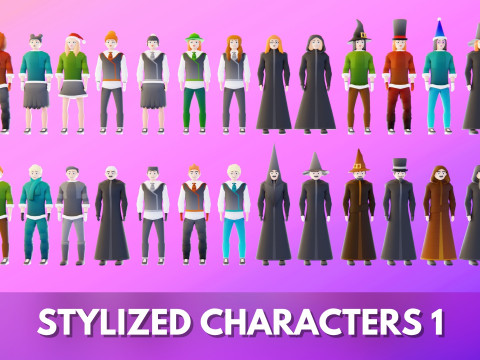 Low Poly Stylized Characters Pack 1 3D 모델