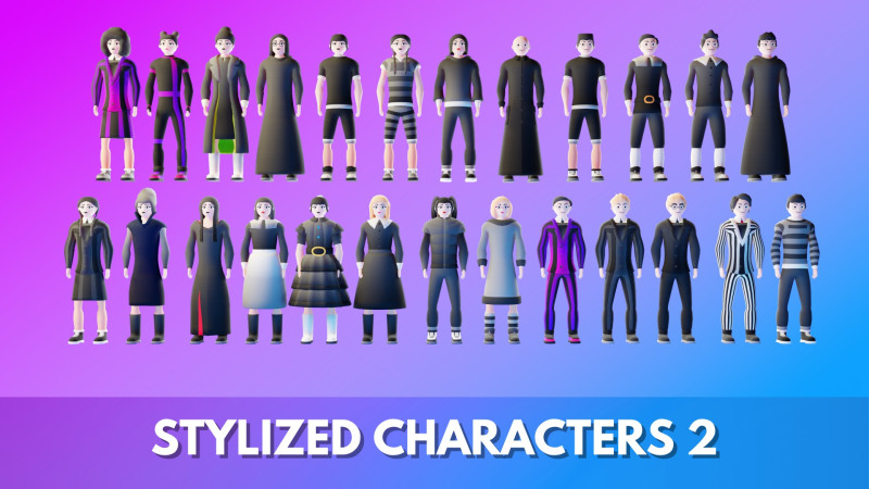 Stylized Characters Pack 2 3D 模型 .c4d .max .obj .3ds .fbx .stl .blend 