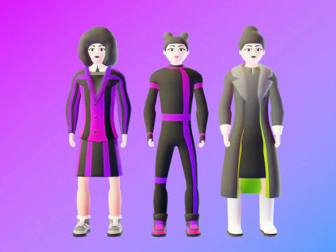 Casual Characters Pack 2 3D Model