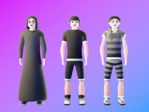 Casual Characters Pack 2 3D Model
