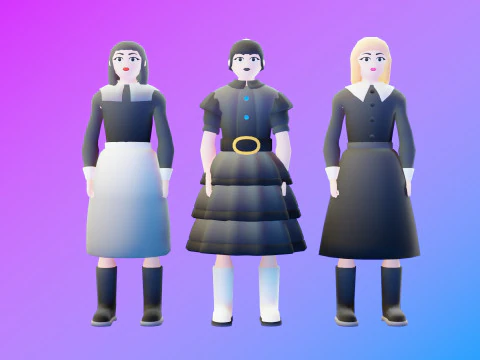 Casual Characters Pack 2 3D Model