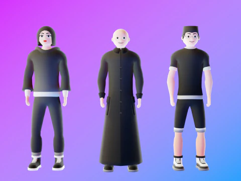 Casual Characters Pack 2 3D Model