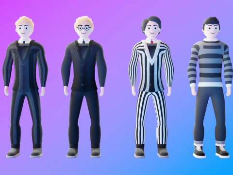 Casual Characters Pack 2 3D Model