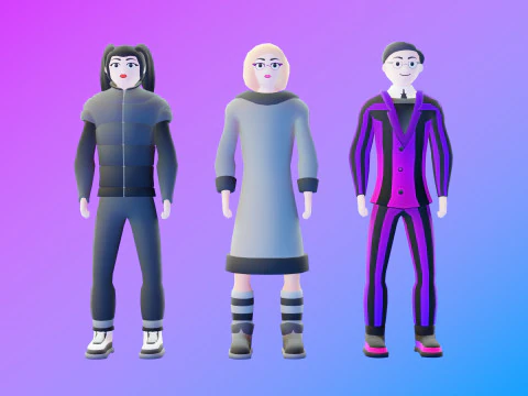 Casual Characters Pack 2 3D Model
