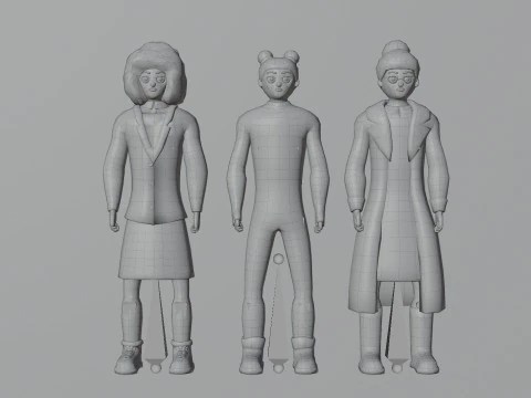 Casual Characters Pack 2 3D Model