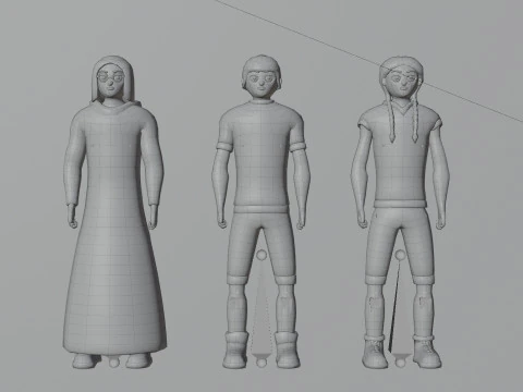Casual Characters Pack 2 3D Model
