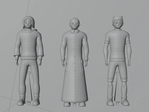 Casual Characters Pack 2 3D Model
