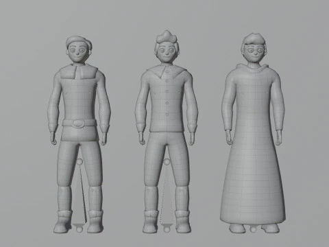 Casual Characters Pack 2 3D Model