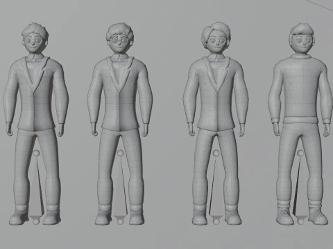 Casual Characters Pack 2 3D Model