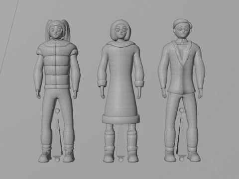 Casual Characters Pack 2 3D Model