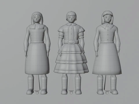 Casual Characters Pack 2 3D Model
