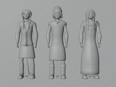 Casual Characters Pack 2 3D Model