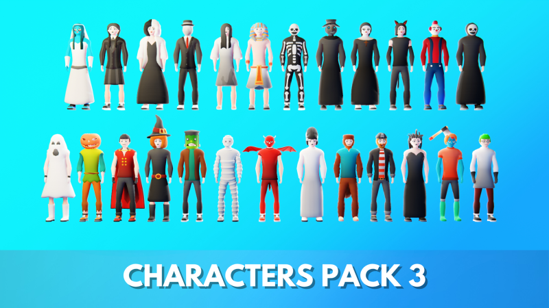 Casual Characters Pack 3 3D 模型 .c4d .max .obj .3ds .fbx .stl .blend