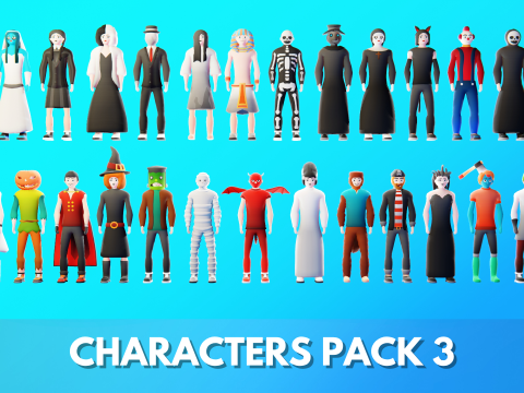 Casual Characters Pack 3 3D Model
