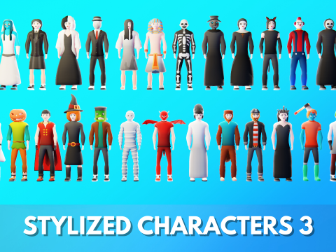 Low Poly Stylized Characters Pack 3 Model 3D