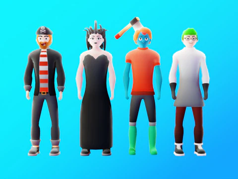 Casual Characters Pack 3 3D Model