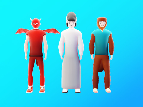 Low Poly Stylized Characters Pack 3 Modelo 3D