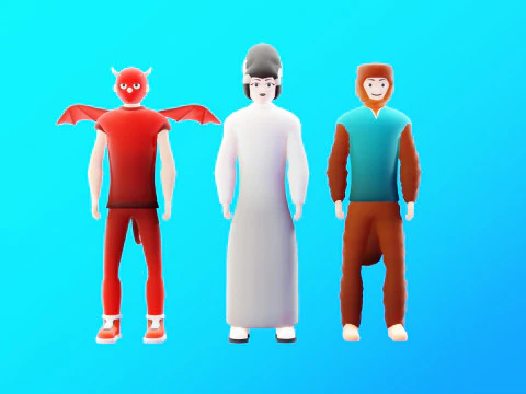 Casual Characters Pack 3 3D Model