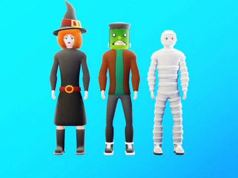 Casual Characters Pack 3 3D Model