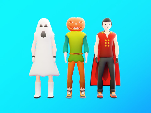 Low Poly Stylized Characters Pack 3 Modelo 3D