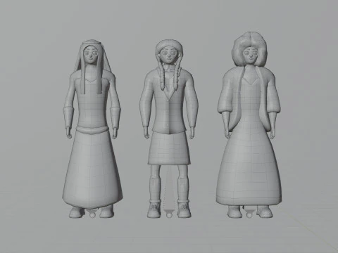 Casual Characters Pack 3 3D Model