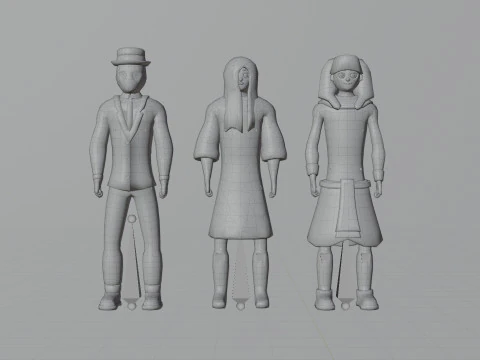 Casual Characters Pack 3 3D Model