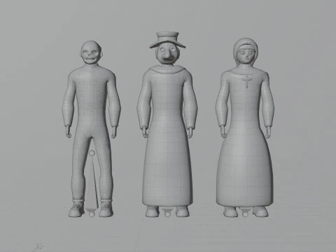 Casual Characters Pack 3 3D Model