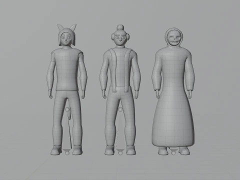 Casual Characters Pack 3 3D Model