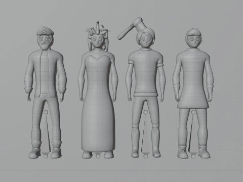 Casual Characters Pack 3 3D Model