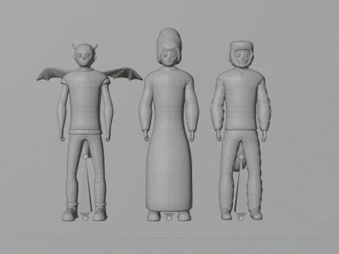 Casual Characters Pack 3 3D Model