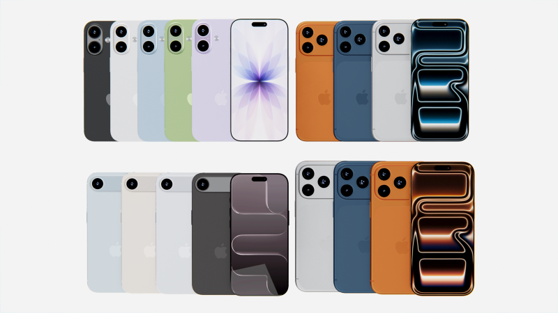 Apple IPhone 17 iPhone 17 Air iPhone 17 Pro iPhone 17 Pro Max 3D 模型 .c4d .max .obj .3ds .fbx .stl .blend 