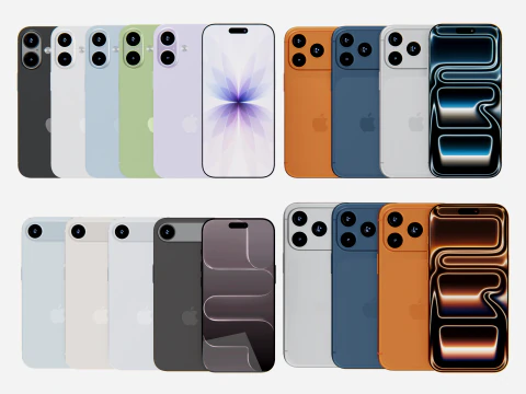 Apple iPhone 17 iPhone 17 Air iPhone 17 Pro iPhone 17 Pro Max 3D Модель