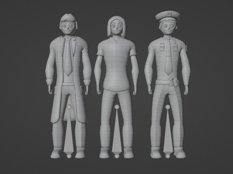 Low Poly Stylized Character Pack 4 3D 模型