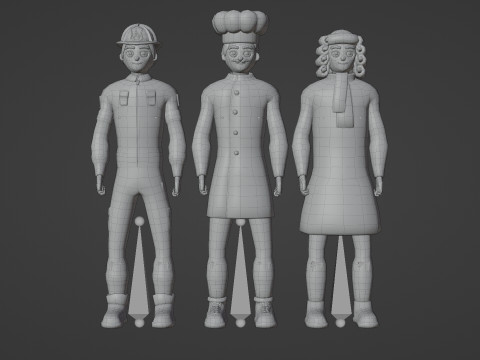 Low Poly Stylized Character Pack 4 3D 模型