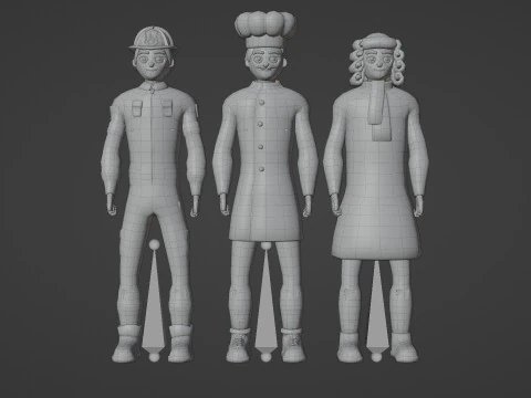 Casual Characters Pack 4 3D Model