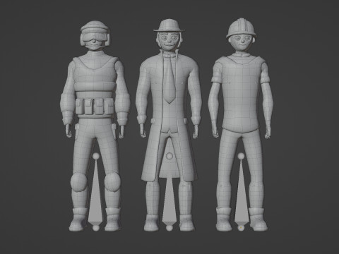Low Poly Stylized Character Pack 4 3D 模型
