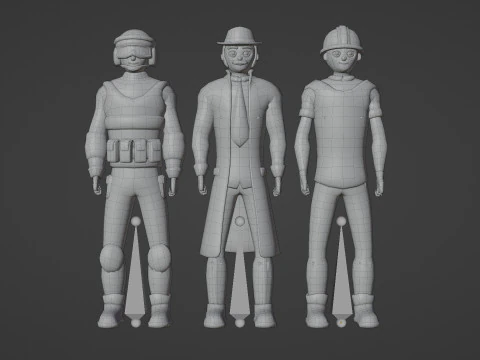 Casual Characters Pack 4 3D Model