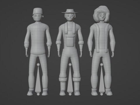 Low Poly Stylized Character Pack 4 3D 模型