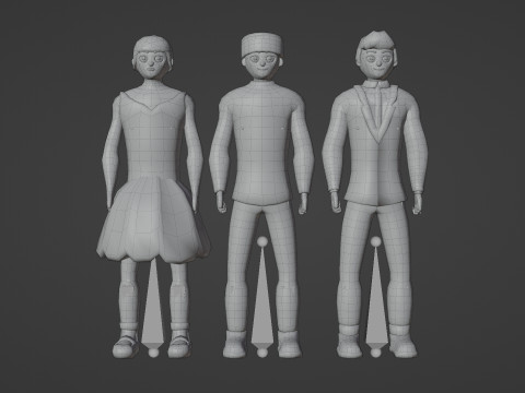 Low Poly Stylized Character Pack 4 3D 模型