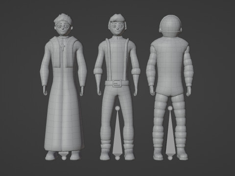 Low Poly Stylized Character Pack 4 3D 模型